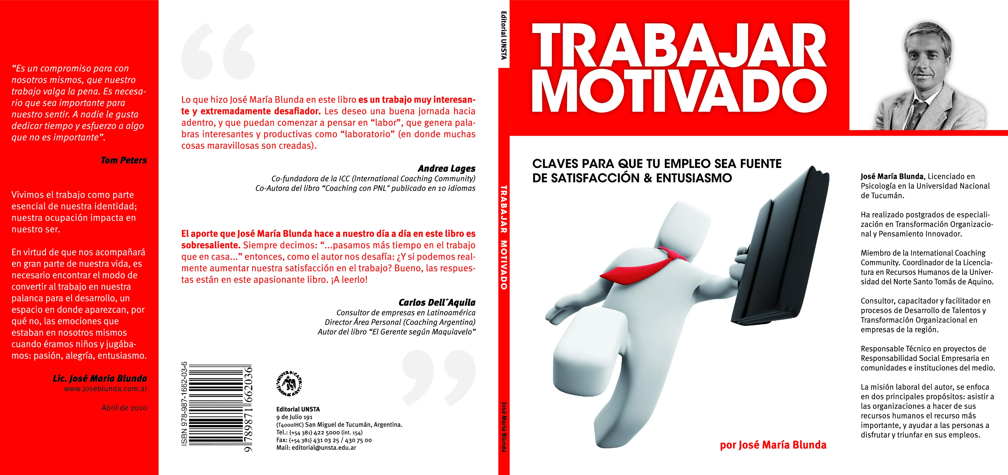 Tapa completa del libro «Trabajar Motivado»: portada, lomo y contratapa
